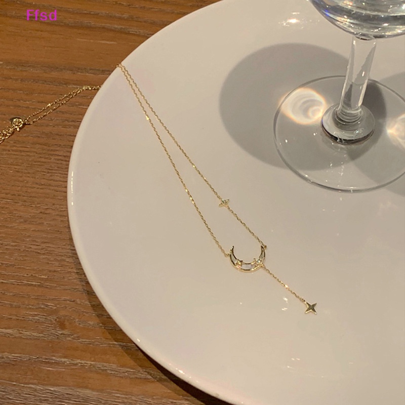 {Ffsd} Vòng cổ Choker Mặt Hình Ngôi Sao Năm Cánh Mặt Trăng Màu Vàng Đơn Giản Thời Trang Nữ Bán Chạy