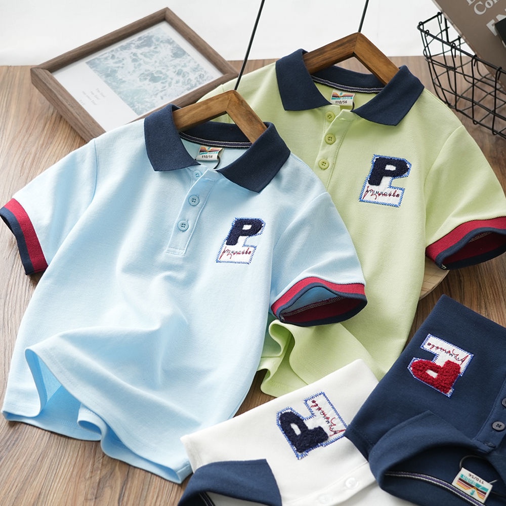 Áo Thun polo Tay Ngắn Thời Trang Mùa Hè Mới Dành Cho Bé Trai 3-5 - 8-10 - 12-13 Tuổi