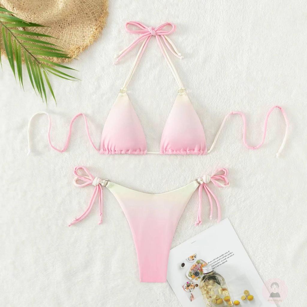 Bộ Bikini 2 Mảnh Màu Sắc Gradient Thời Trang Mùa Hè Cho Nữ