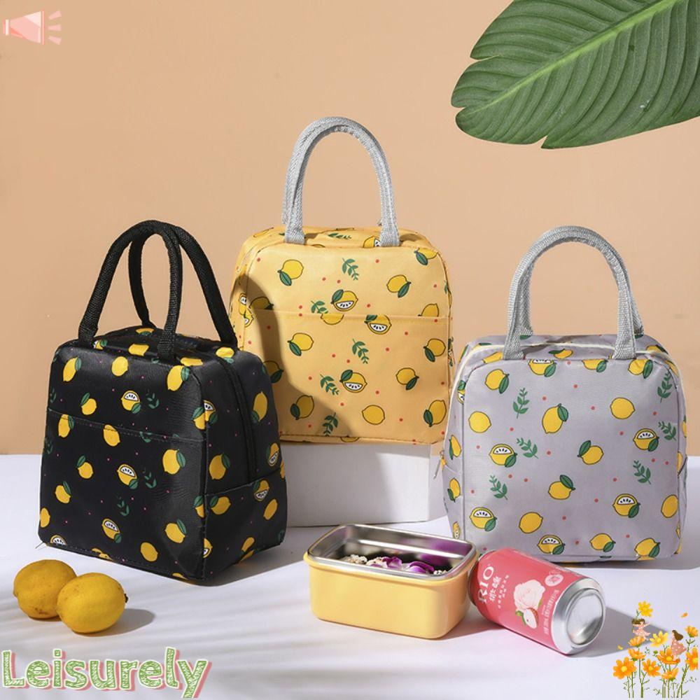 Túi Giữ Nhiệt Họa Tiết Quả Chanh Hoạt Hình Dễ Thương Dùng Khi Đi Dã Ngoại