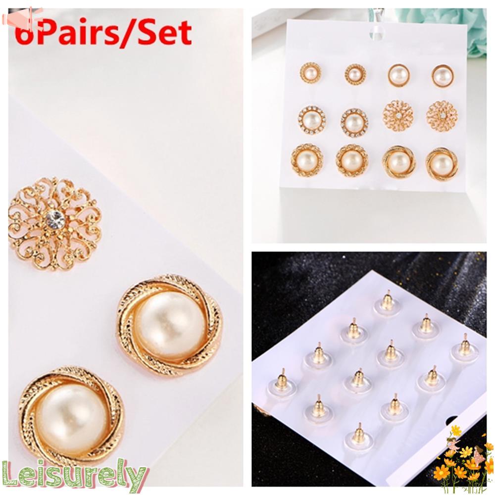 Bộ 6 Đôi Bông Tai Dáng Dài Thời Trang Cho Nữ|Tranh Thêu Hoa Hồng