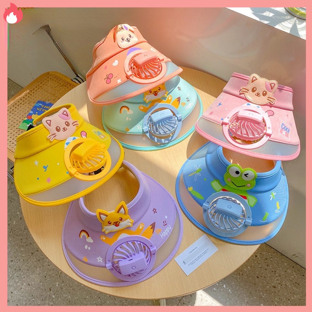 Mũ Chống Nắng Vành Tròn 3 Tốc Độ Kèm Quạt Điện Dành Cho Nữ Đi Biển Mùa Hè