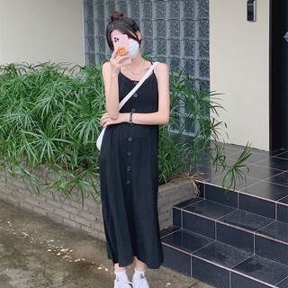 Đầm Không Tay Một Mảnh Dáng Rộng Cỡ Vừa Phong Cách Hàn Quốc Đơn Giản
