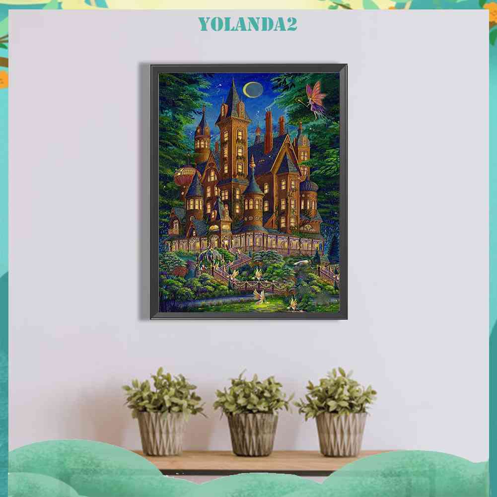 Tranh Đính Đá Kim Cương Toàn Bộ 5D DIY Hình Lâu Đài