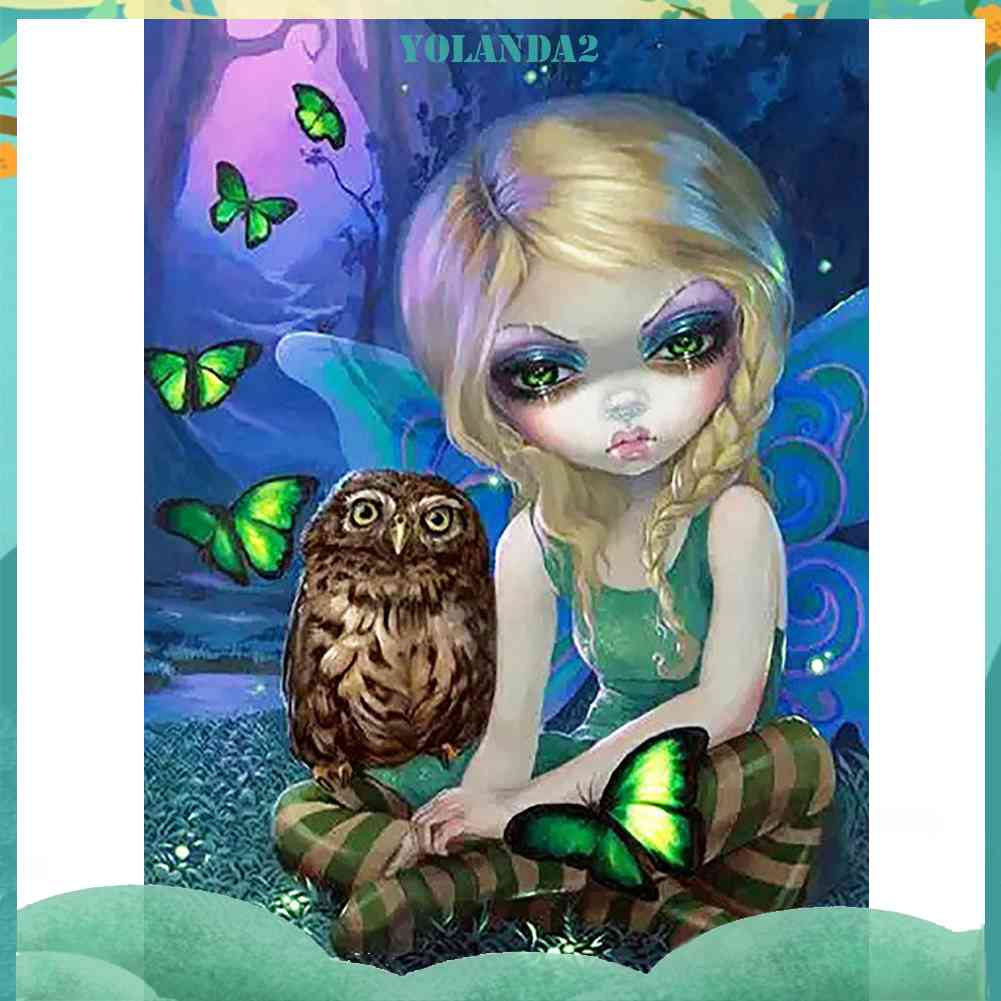 Tranh Đính Đá Kim Cương Toàn Bộ 5D DIY Hình Vẽ Cô Gái Trang Trí Nhà Cửa