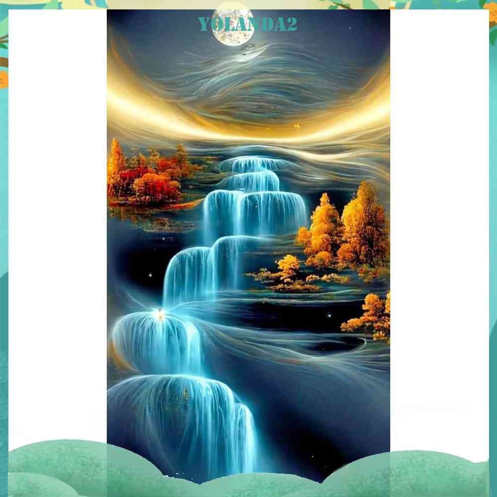 Tranh Đính Đá Kim Cương Toàn Bộ 5D DIY Hình Thác Nước