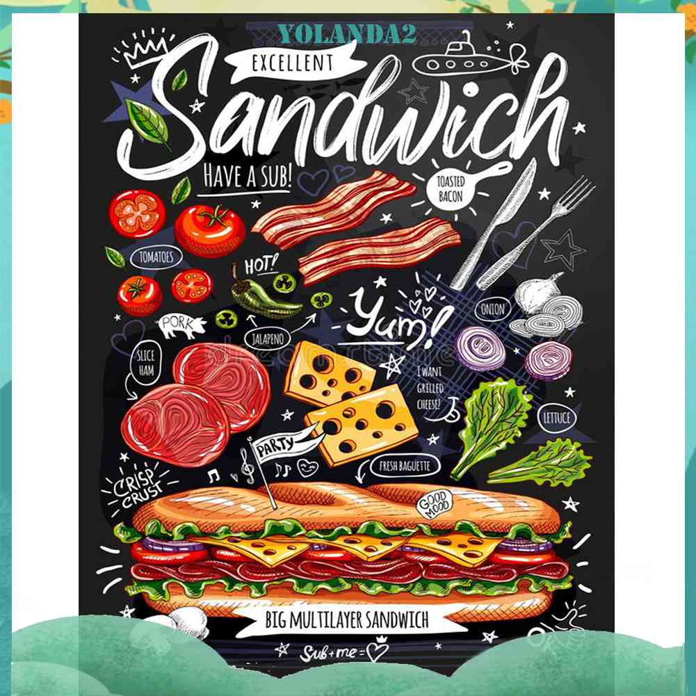 Bộ Tranh Đính Đá 5D Toàn Diện Họa Tiết Bảng Đen Độc Đáo DIY Dùng Trang Trí Nhà Cửa