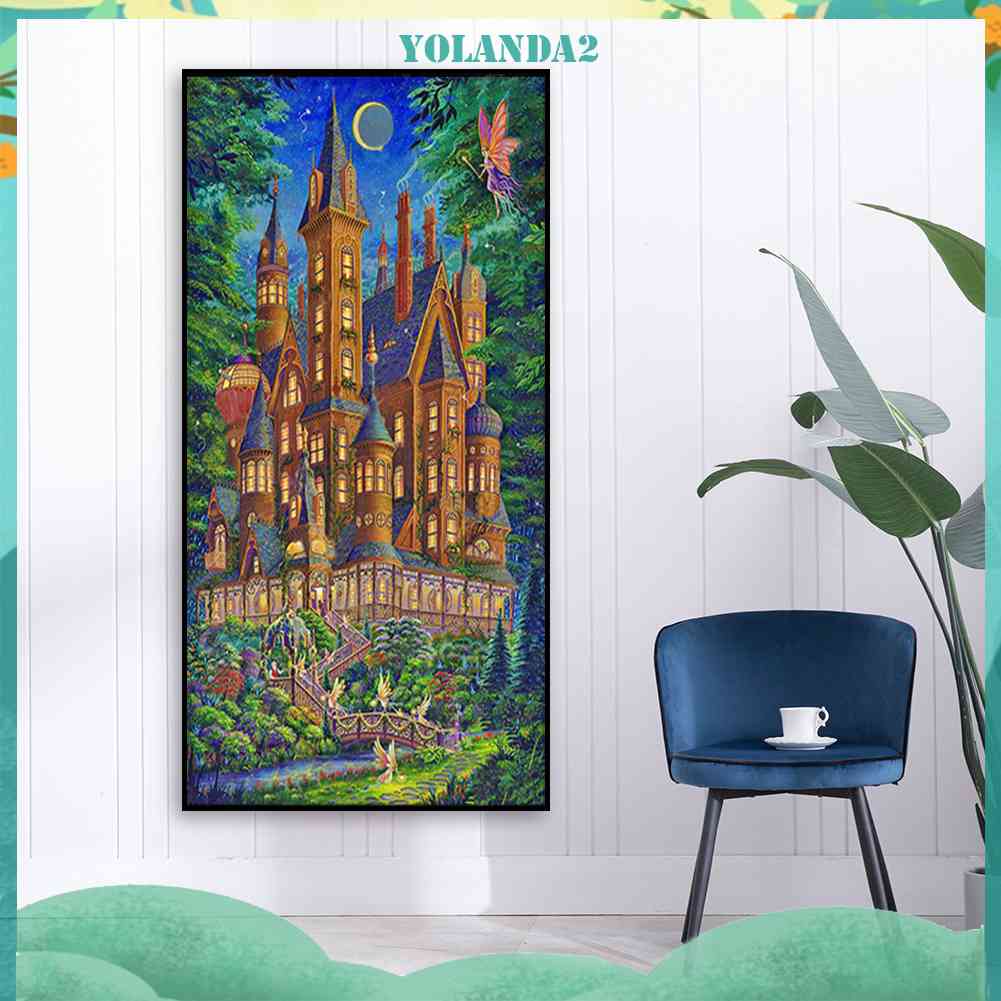 Bộ Tranh Đính Đá Toàn Diện Họa Tiết Lâu Đài Cổ Tích Độc Đáo Trang Trí Nhà