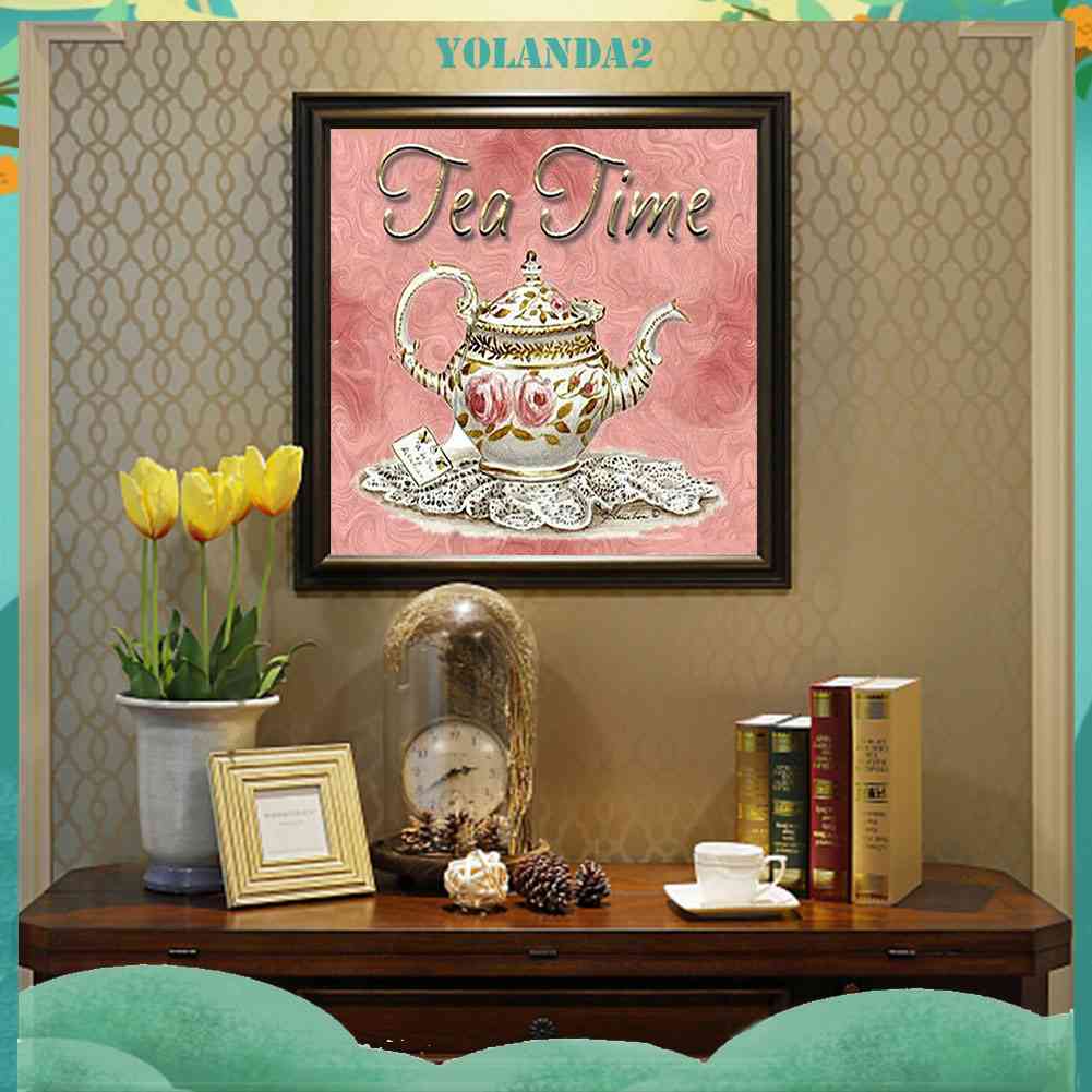 Tranh Đính Đá Kim Cương Toàn Bộ 5D DIY Hình Vẽ Tách Cà Phê