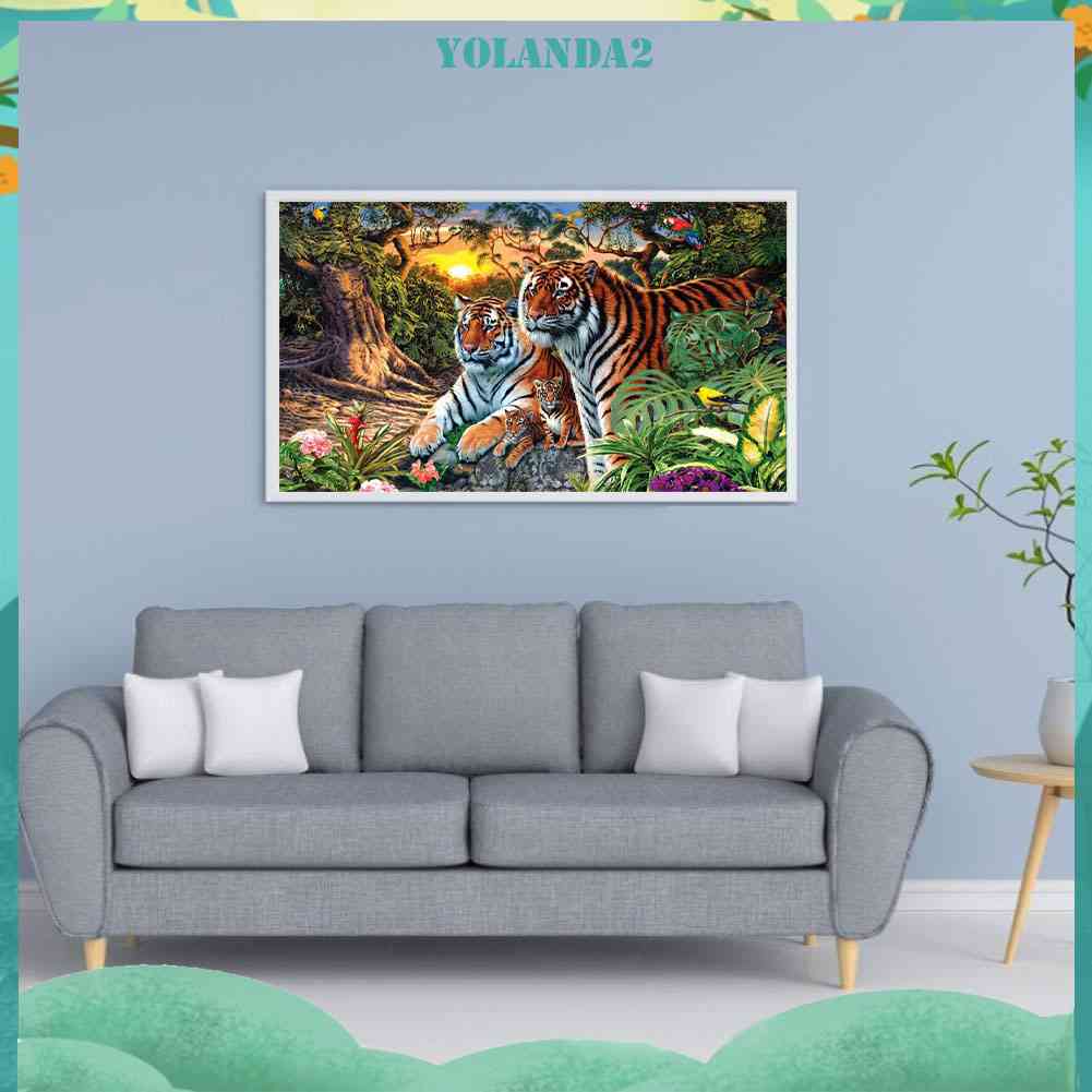 Tranh Đính Đá Kim Cương Toàn Bộ Bộ Não 5D DIY Hình Vẽ Hổ