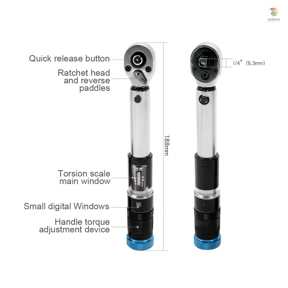 Bộ Cờ Lê 11 Món 1 / 4 Inch 2-14Nm Tháo Gỡ Nhanh Mini Di Động Tiện Dụng Cho Xe Đạp / Xe Hơi