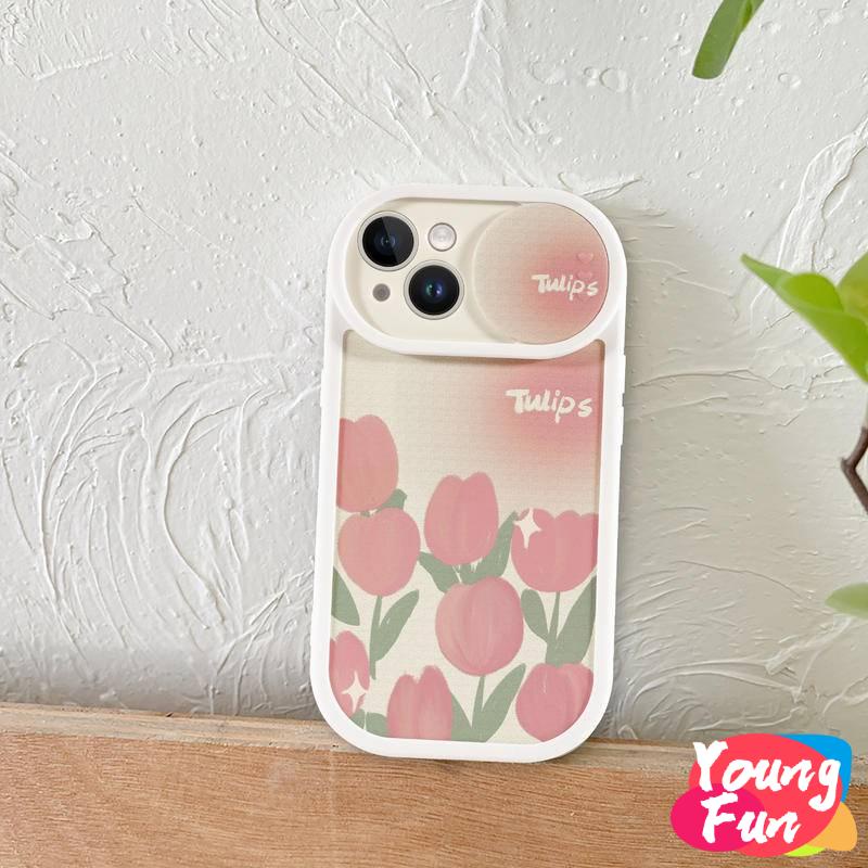 Ốp lưng hoa tulip Trượt  for iPhone 14 XR 13 11 12 Pro Max 8 7 6 6S Plus X Xs Max Se 2020 13 12 11