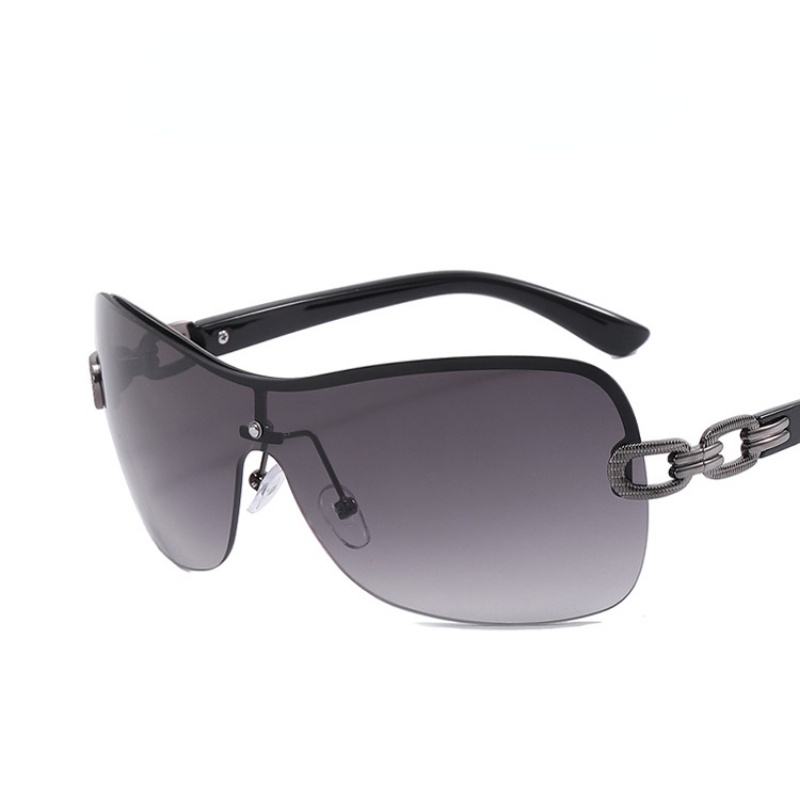 (AIMURUSI) COD Kính Mát Một Mảnh Không Gọng Phong Cách Âu Mỹ Cổ Điển Y2K