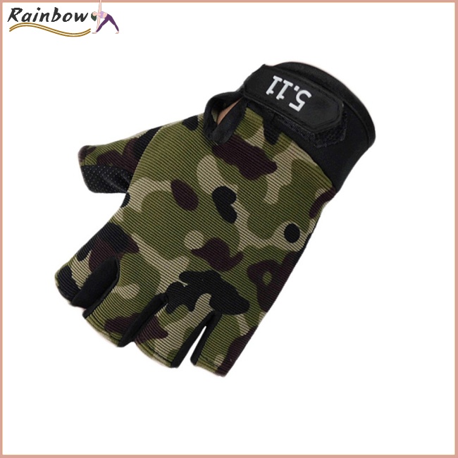 Găng Tay Thể Thao Nửa Ngón Chống Trượt Thoáng Khí Cho Trẻ Em