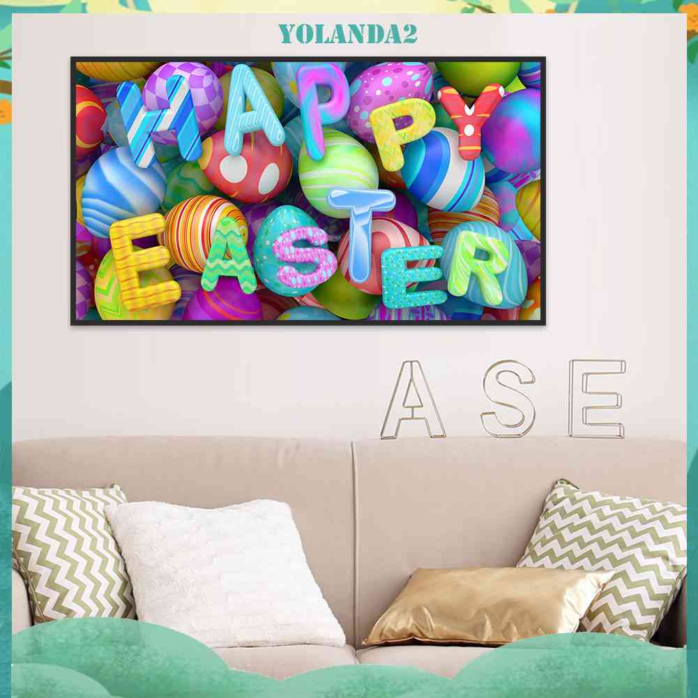 Tranh Đính Đá Kim Cương Toàn Bộ 5D DIY Hình Trứng Phục Sinh