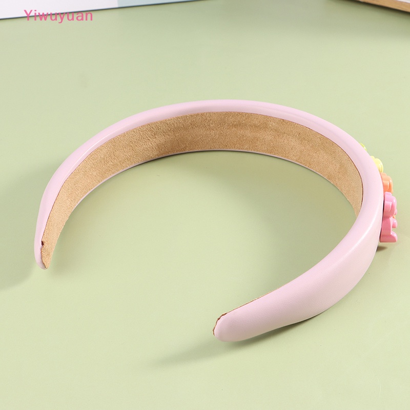 &lt; Yiwuyuan &gt; Băng Đô Cài Tóc Có Đệm Xốp Hình Gấu Màu Kẹo Cho Bé Gái Mới