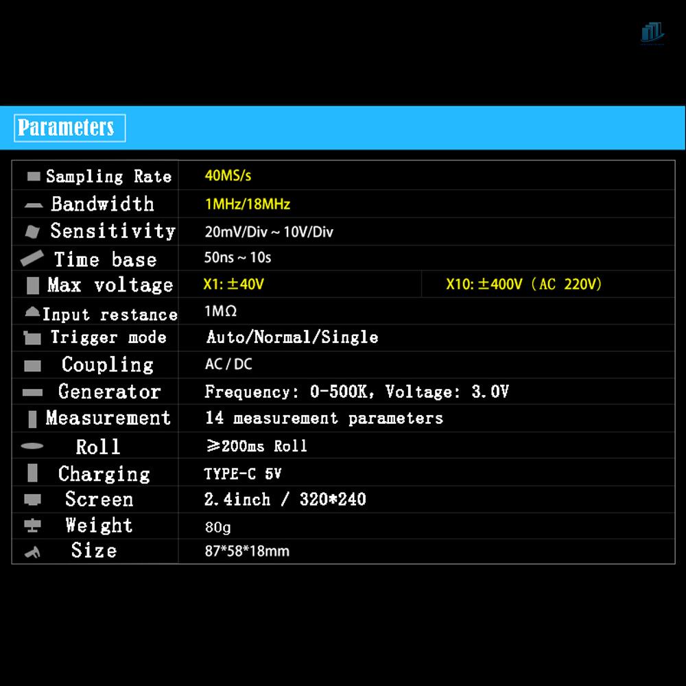 Máy Phát Tín Hiệu Dao Động Kỹ Thuật Số TFT 40MSa / s s2mwvn ZEEWEII DSO154Pro 320 * 240 Độ Phân Giải 2.4-inch