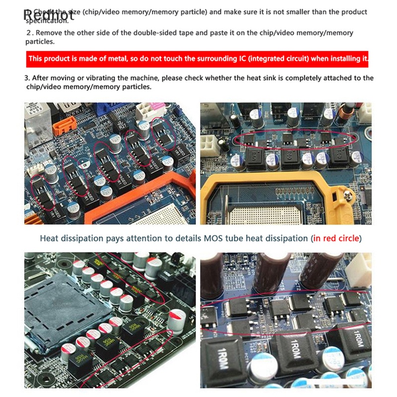 Bộ 20 Chip Tản Nhiệt IC MOS RHS-01 Bằng Nhôm Chất Lượng Cao