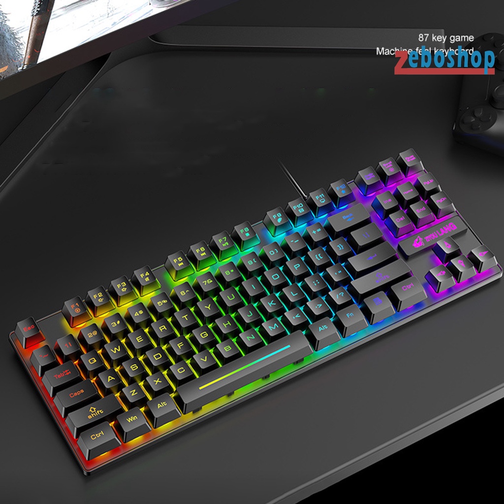 Bàn Phím Cơ K16 87 Phím Chống Nước Có Dây Màu Sắc RGB Dành Cho Máy Tính Notebook