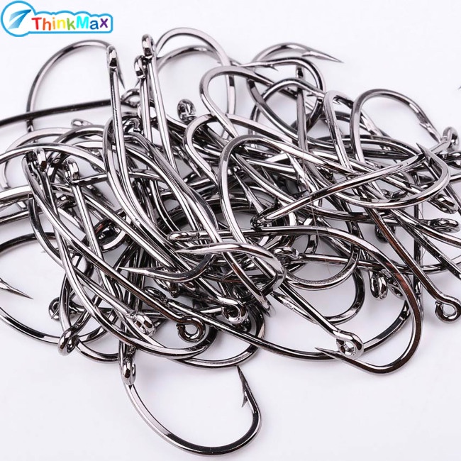 Thinkmax!!Set 10 / 50 Lưỡi Câu Cá Bằng Thép Cacbon