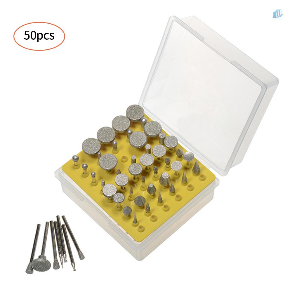 Set 50 Đầu Mài 1 / 8-Inch Mạ Kim Cương Chuyên Dụng Cho Máy Khoan Cắt / Đánh Bóng Se