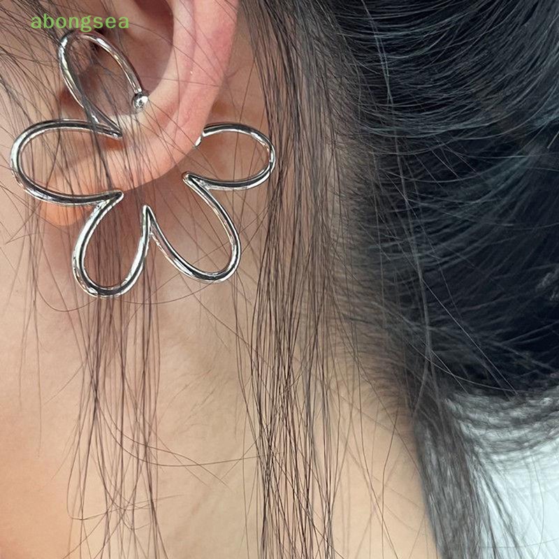 Khuyên Kẹp Vành Tai Bằng Bạc Không Cần Xỏ Lỗ Hình Hoa Thời Trang Cho Nữ