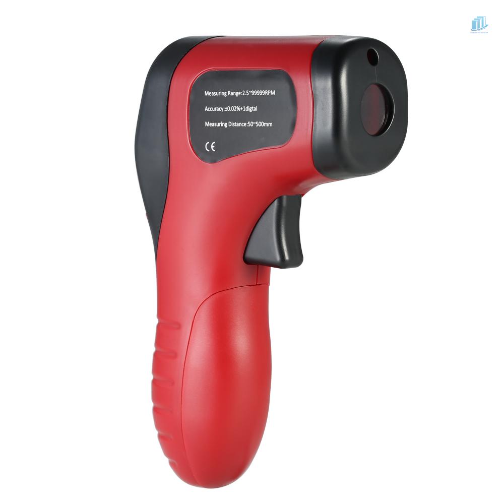 Đồng Hồ Đo Tốc Độ Điện Tử Laser Màn Hình LCD Kỹ Thuật Số Không Tiếp Xúc Phạm Vi 2.5-9999Rpm Kèm 1 Cuộn Băng Phản Quang