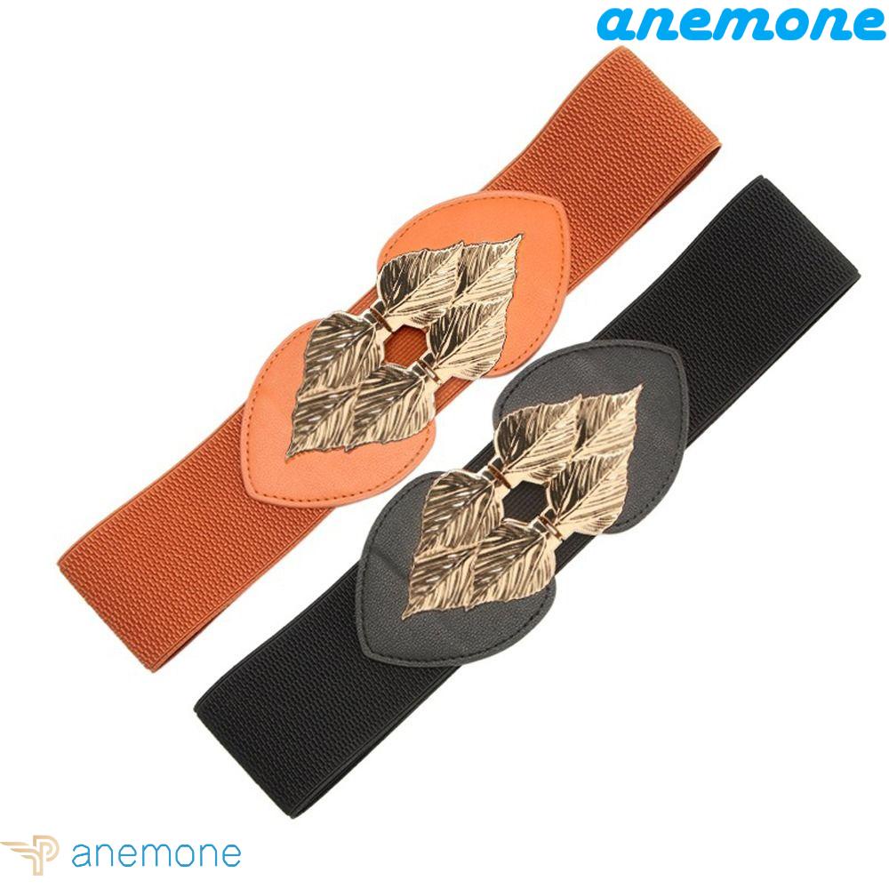 Thắt Lưng Da PU Khóa Kim Loại Hình Chiếc Lá Thời Trang Cho Nữ