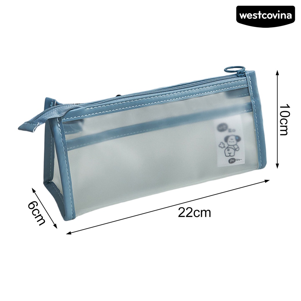 [COD]♪Bóp Viết EVA Trong Suốt Hai Lớp Có Dây Kéo Dung Tích Lớn Chống Thấm Nước