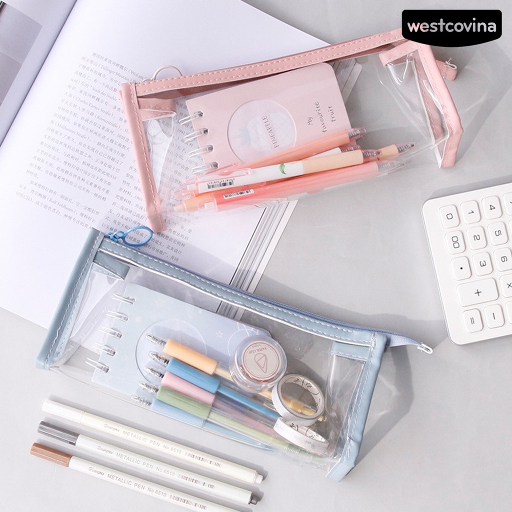 [COD]♪Túi Đựng Bút Trong Suốt Sức Chứa Lớn Phong Cách Hàn Quốc
