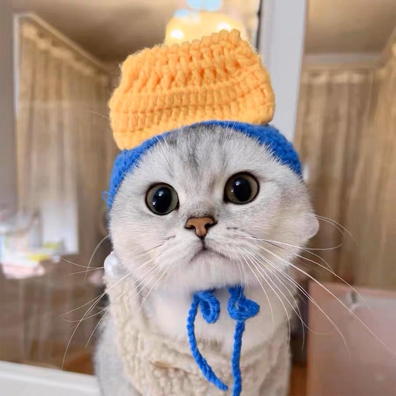 Mũ Đan Len Co Giãn Hình Động Vật Dễ Thương Cho Thú Cưng