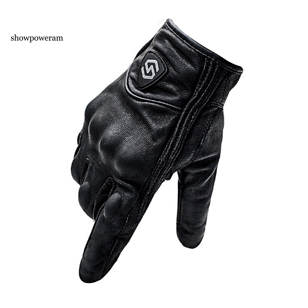 1 Đôi Găng Tay Giả Da Chống Va Chạm Màu Trơn Dùng Khi Đạp Xe