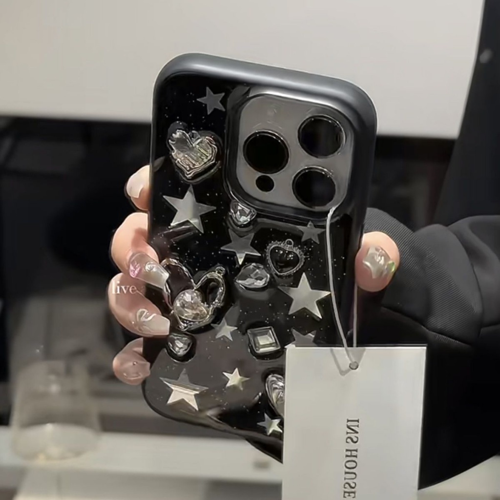 Ốp Điện Thoại Epoxy Màu Đen Chống Rơi Ba Chiều Cho Apple Iphone 14promax 13 11 14pro 13pro 14