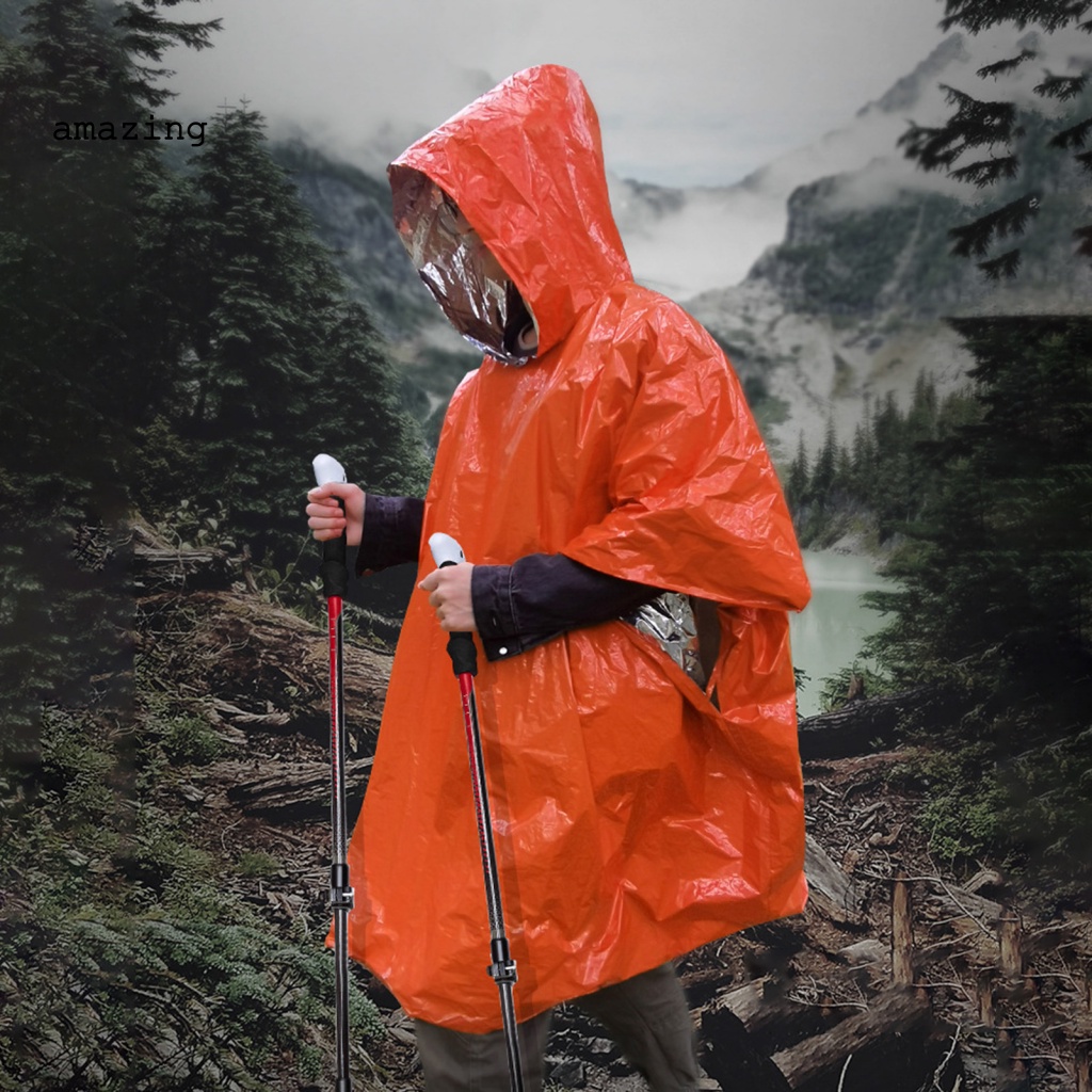 Chăn Poncho Khẩn Cấp Bằng Màng Nhôm Phản Quang Cho Hoạt Động Ngoài Trời