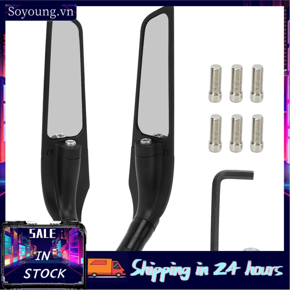 Soyoung Motorcycle Wing Mirror  2pcs Universal Adjustable Handlebar Mirror  for Motorbike