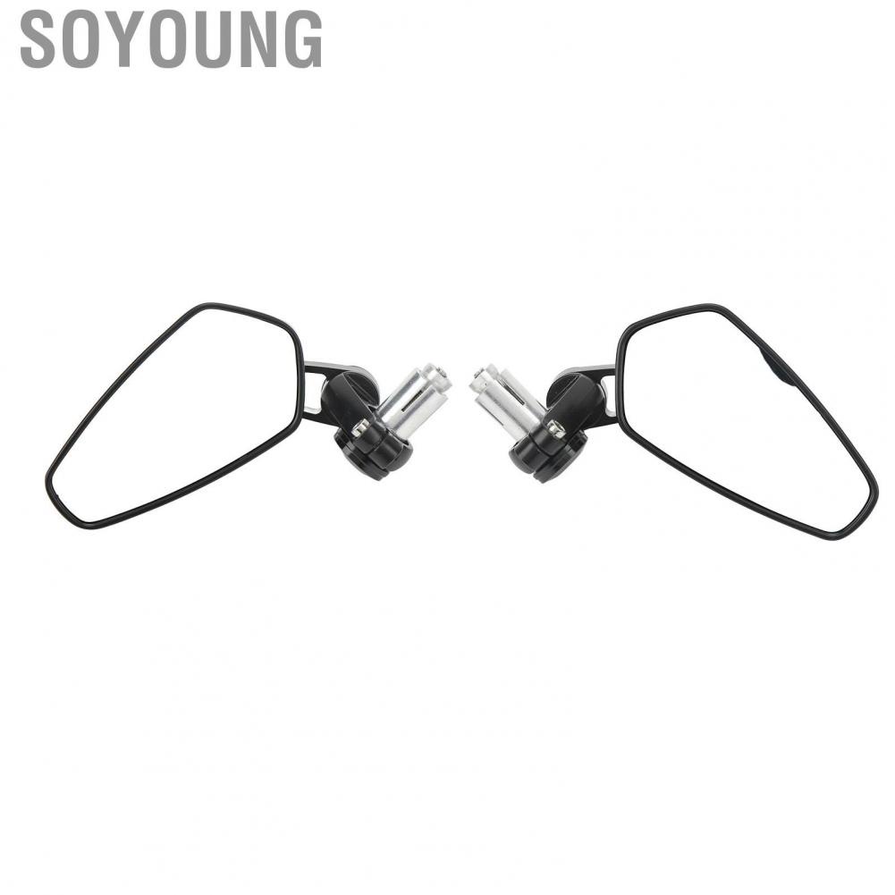 Soyoung Motorcycle Rear View Mirror  22mm Handle Bar End Mirrors Adjustable Angle Black Housing Shockproof  for MT03 MT07 FZ07 MT09