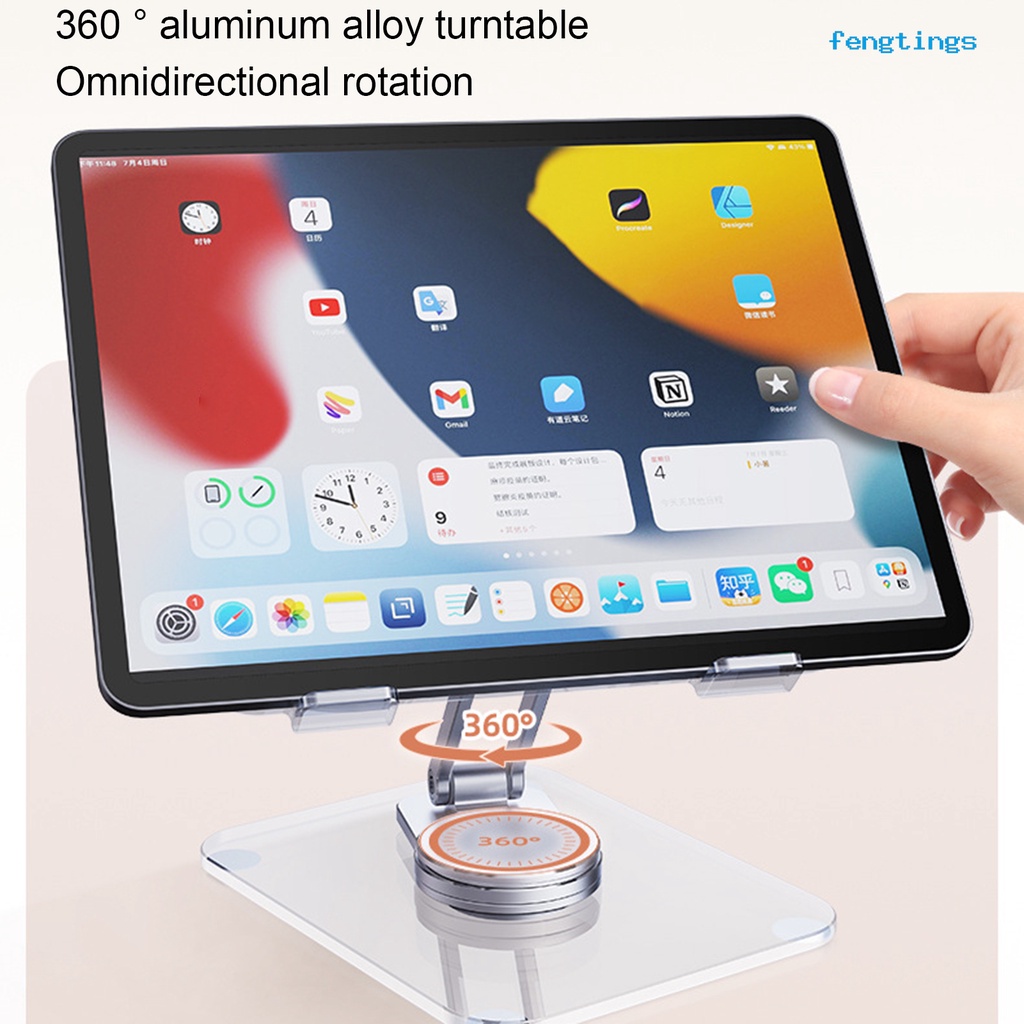 Giá Đỡ Máy Tính Bảng Trong Suốt Chống Trượt Xoay 360 Độ Tiện Dụng