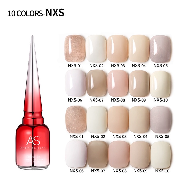 sơn gel as màu nude mã NXS chai đỏ 10 màu Siêu Sale