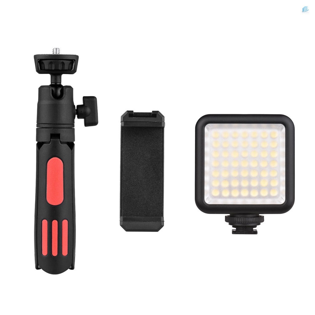 ANDOER Bộ Giá Đỡ Ba Chân Mini Có Đèn LED Và Kẹp Gắn Điện Thoại Mini 5500K Điều Chỉnh Được Độ Sáng Hỗ Trợ Quay Video / Điện Thoại Thông Minh