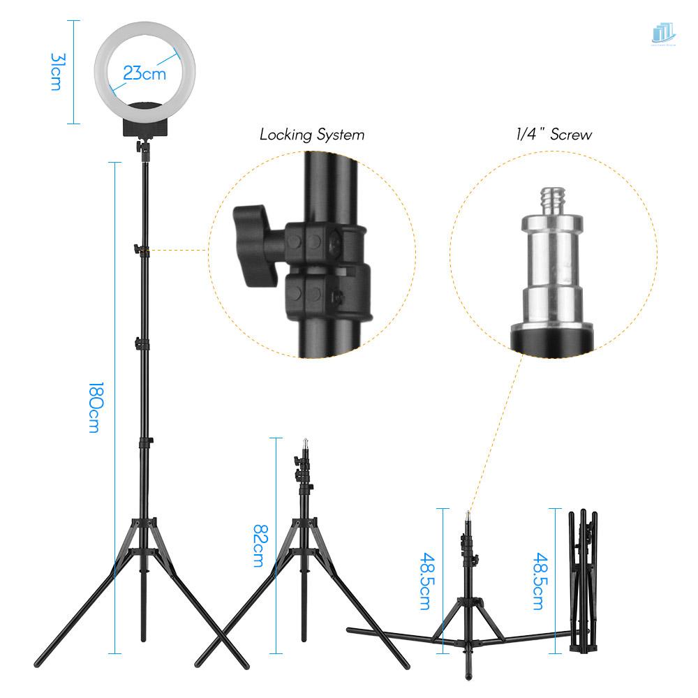 Vòng Đèn LED 12 Inch 30W Màn Hình LCD 3200K-5600K Điều Chỉnh Được Nhiệt Độ Kèm Giá Đỡ 1.8M Cho Studio Chụp Ảnh