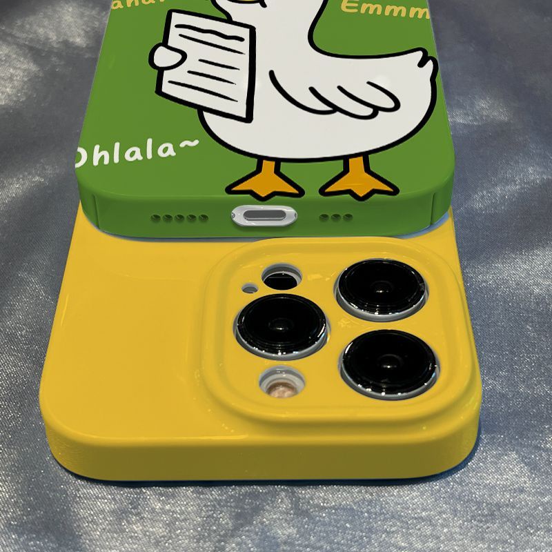 Ốp Điện Thoại Cứng Họa Tiết Vịt Trắng Nhỏ Dễ Thương Cho Iphone Xr plus137 / promax / 11 xs 12 148 XS4Q