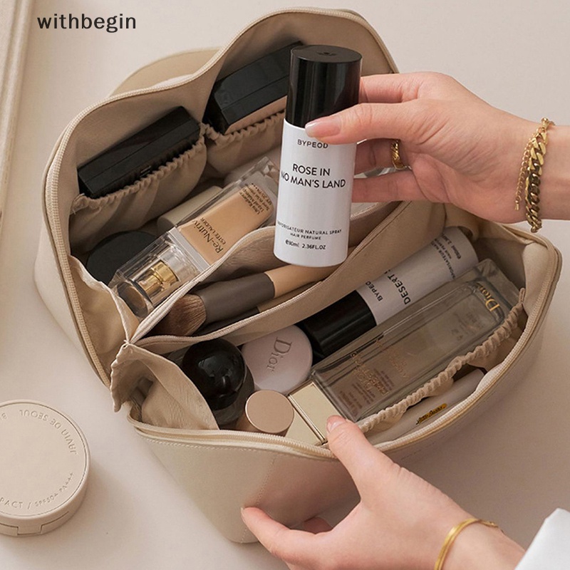 Túi Đựng Mỹ Phẩm Cỡ Lớn Bằng Da Tiện Dụng Mang Theo Du Lịch Cho Nữ