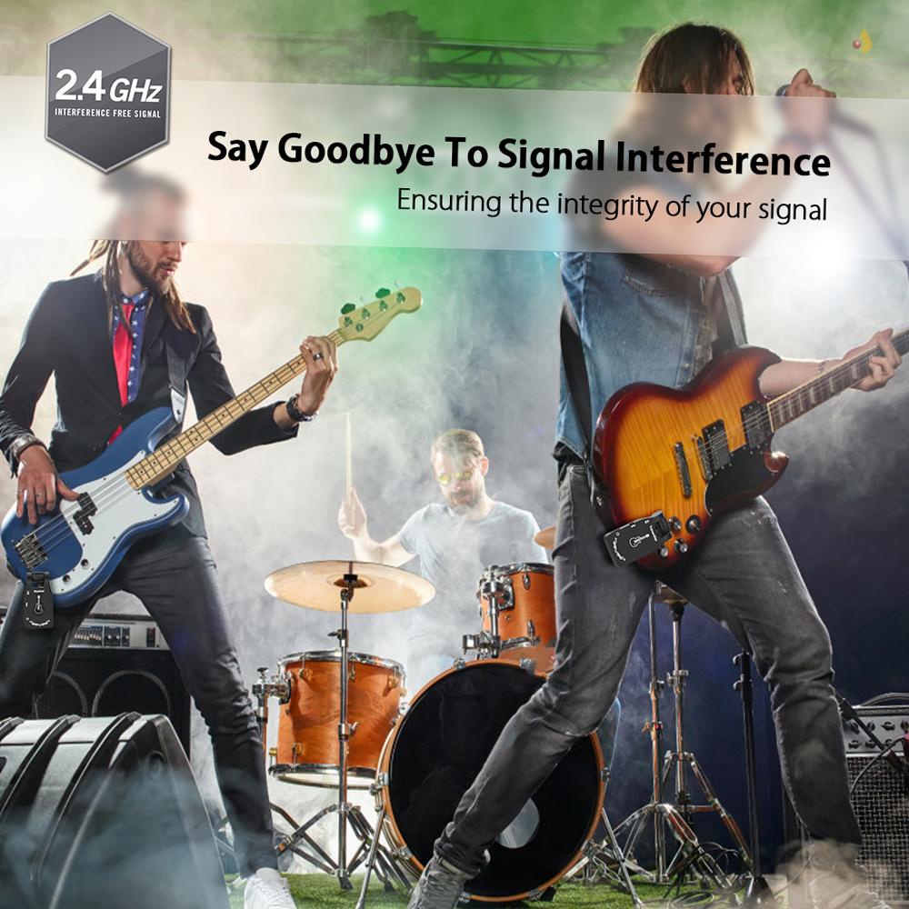 Hệ Thống Truyền Nhận Tín Hiệu Âm Thanh Đàn Guitar Không Dây 2.4G Sạc Lại 6 Kênh 6 Kênh Chuyên Dụng