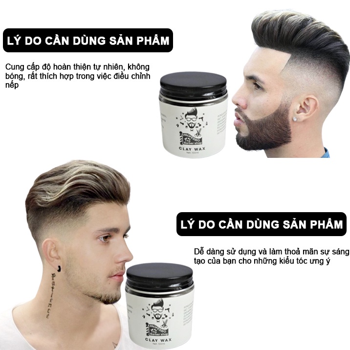 Sáp vuốt tóc nam Clay Wax thơm giữ nếp