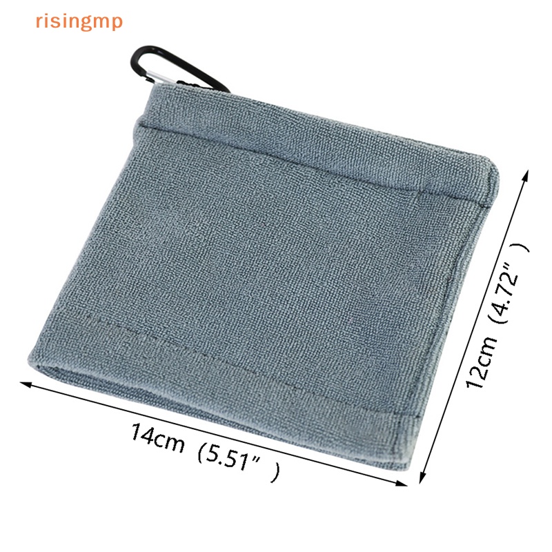 Khăn Lau Đầu Gậy Đánh Golf Hình Vuông Bằng Sợi Microfiber Thấm Hút Nước Kèm Móc Carabiner Tiện Dụng