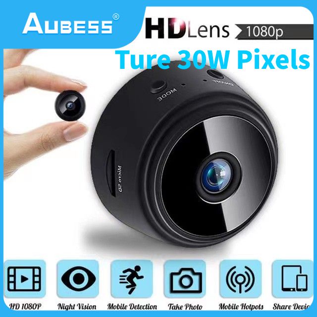 Aubess Camera Wifi Camera Mini A9 Máy Ghi Hình Mini Hd 1080P Camera Mini Không Dây monitor Video