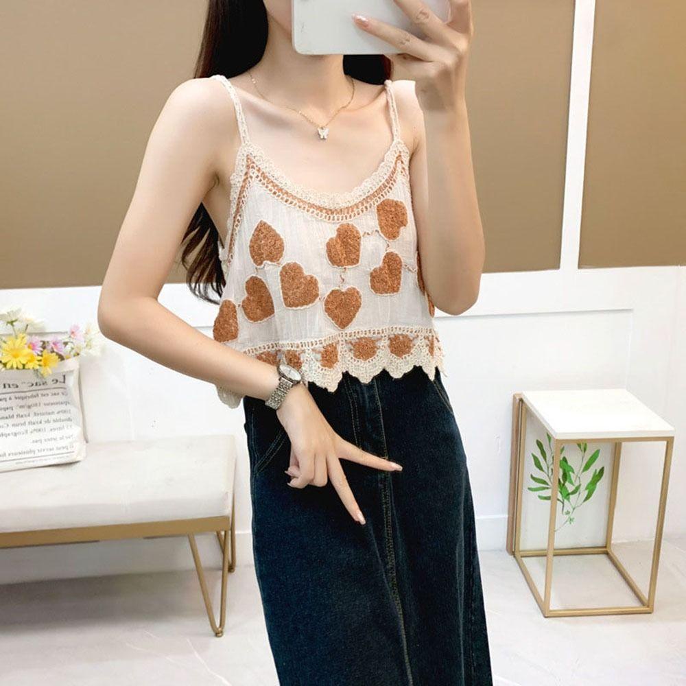 OCEANMAP Áo Hai Dây Thêu Họa Tiết Phong Cách Cổ Điển Thời Trang Mùa Hè Quyến Rũ Cho Nữ