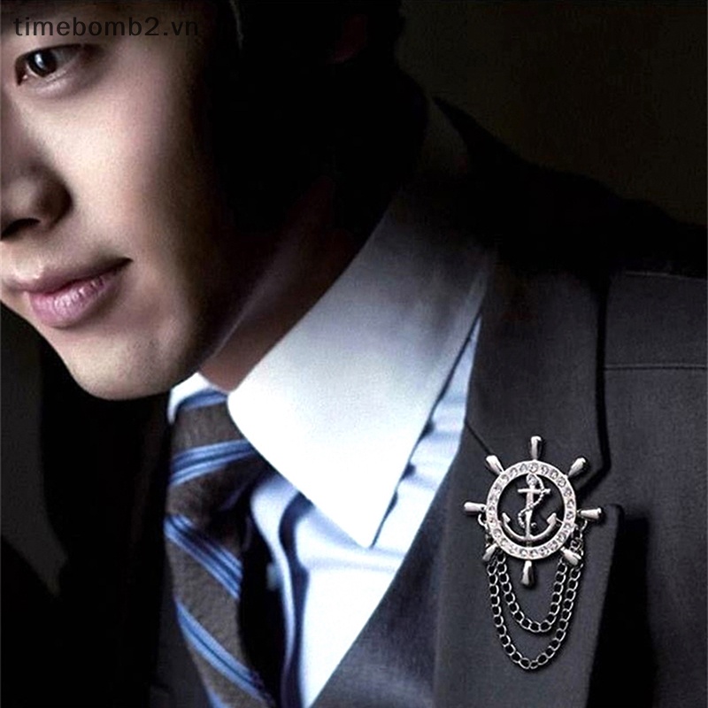{Timebomb} 1 Huy Hiệu Cài Áo Phối Tua Rua Hình Mỏ Neo Thuyền Đính Đá Thủy Thủ Boutonniere Cho Nam Và Nữ