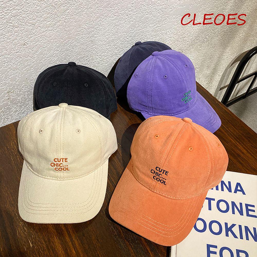 Mũ Lưỡi Trai Cotton Thêu Chữ Đơn Giản Phong Cách Hàn Quốc