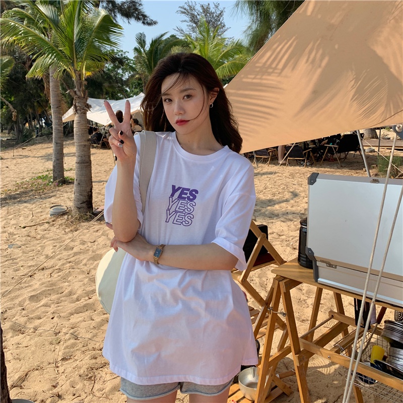 Áo Thun Tay Ngắn Cổ Tròn Dáng Rộng Bằng Cotton Nguyên Chất Phong Cách Âu Mỹ Thời Trang Đường Phố